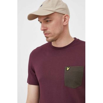 Lyle & Scott tricou din bumbac culoarea violet, neted