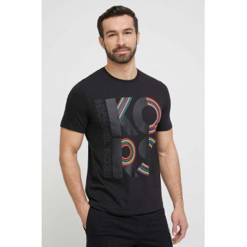 Michael Kors tricou din bumbac culoarea negru, cu imprimeu
