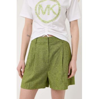MICHAEL Michael Kors pantaloni scurti din in culoarea verde, modelator, high waist