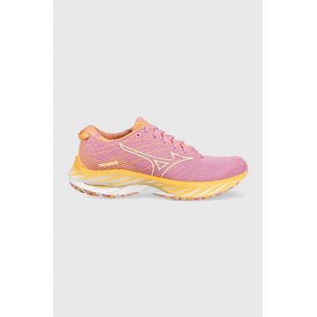 Mizuno pantofi de alergat Wave Rider 26 x Roxy culoarea roz de firma originali
