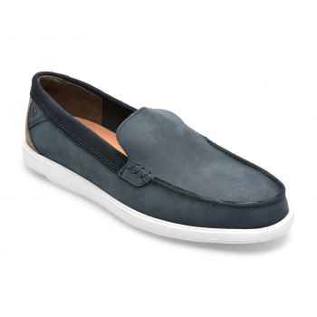 Mocasini CLARKS bleumarin, BRATTON LOAFER 0912, din nabuc