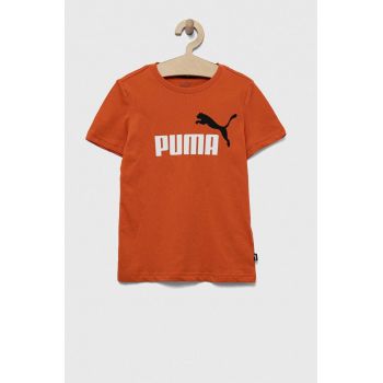 Puma tricou de bumbac pentru copii ESS+ 2 Col Logo Tee B culoarea portocaliu, cu imprimeu