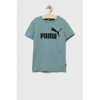 Puma tricou de bumbac pentru copii ESS Logo Tee B culoarea verde, cu imprimeu