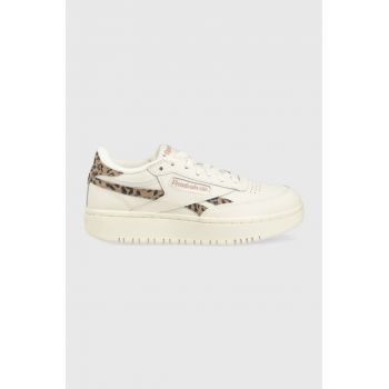 Reebok Classic sneakers din piele Club C Double Reven culoarea alb, GV7033 GV7033-CLK/TAU/BK