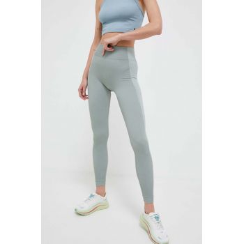 Reebok jambiere de yoga culoarea verde, cu imprimeu