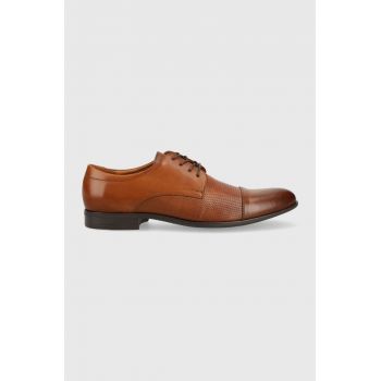 Wojas pantofi de piele barbati, culoarea maro, 1014052