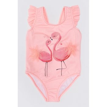 Costum de baie intreg cu imprimeu flamingo