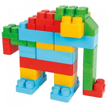 Jucarie Pilsan Cuburi de construit in cutie Jumbo Blocks 60 piese