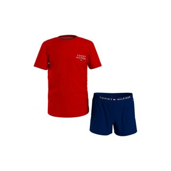 Pijama cu pantaloni scurti si logo