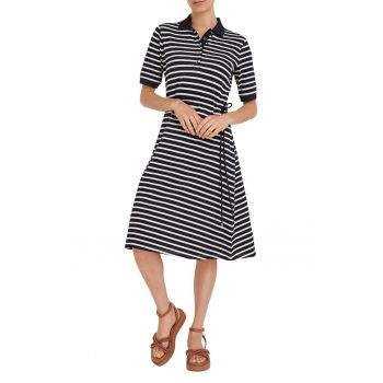 Rochie-tricou polo cu model in dungi