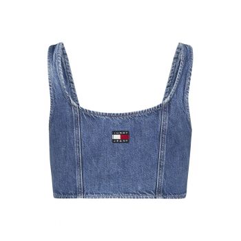 Top crop din denim