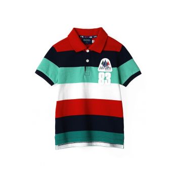 Tricou polo de bumbac in dungi