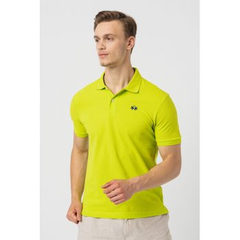 Tricou polo din bumbac si material pique