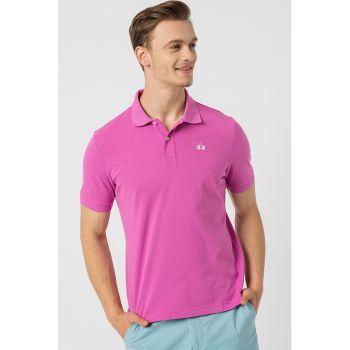 Tricou polo din bumbac si material pique