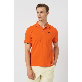 Tricou polo din bumbac si material pique