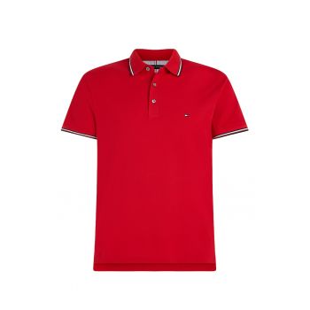 Tricou polo slim fit din amestec de bumbac organic