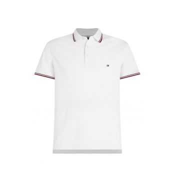 Tricou polo slim fit din amestec de bumbac organic