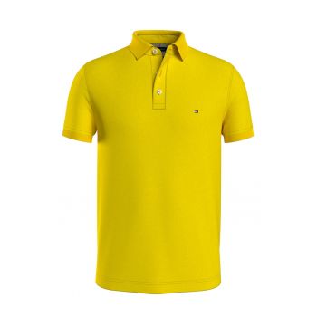 Tricou polo slim fit din amestec de bumbac organic
