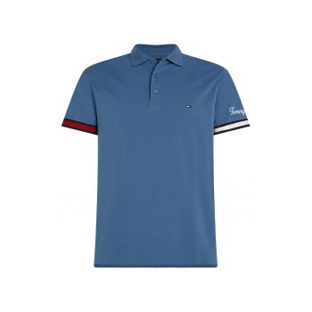 Tricou polo slim fit din bumbac organic