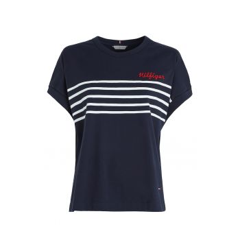 Tricou relaxed fit cu broderie logo