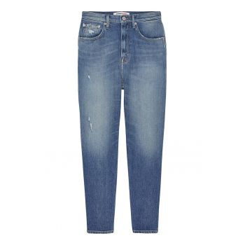 Blugi mom fit cu talie inalta