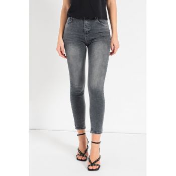 Blugi skinny cu talie inalta