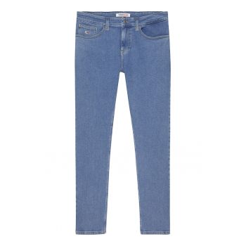 Blugi slim fit cu aspect decolorat