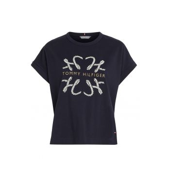 Tricou relaxed fit cu broderie logo