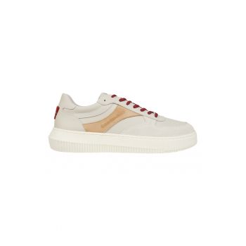 Pantofi sport de piele cu garnituri de piele intoarsa