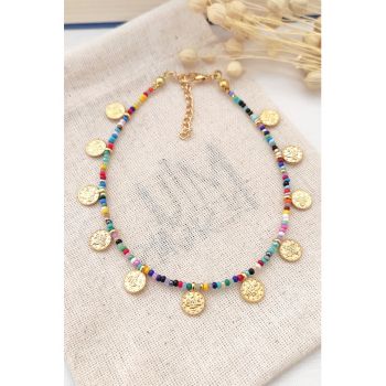 Bratara pentru glezna cu talismane cu monezi - Multicolor