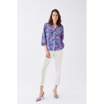 Pantaloni crop cu pensa
