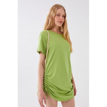 Rochie-tricou cu snururi laterale