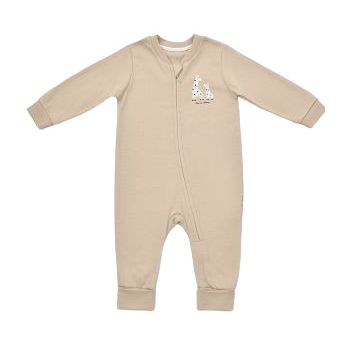 Salopeta cu fermoar Girafa, BabyCosy, 100% bumbac organic, Mink de firma originala