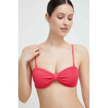 Abercrombie & Fitch sutien de baie culoarea roz, cupa usor rigidizata