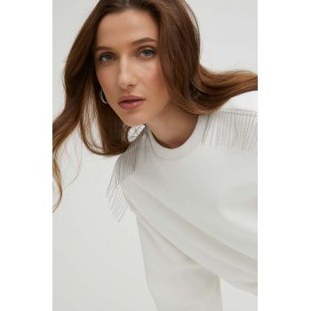 Answear Lab bluza femei, culoarea alb, cu imprimeu
