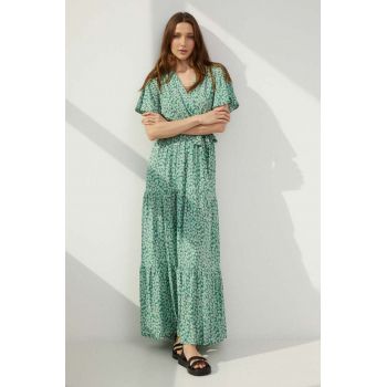 Answear Lab rochie culoarea verde, maxi, evazati