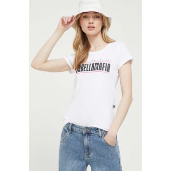 LaBellaMafia tricou din bumbac culoarea alb