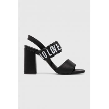 Love Moschino sandale de piele culoarea negru, JA16358G0GIE0000 de firma originale