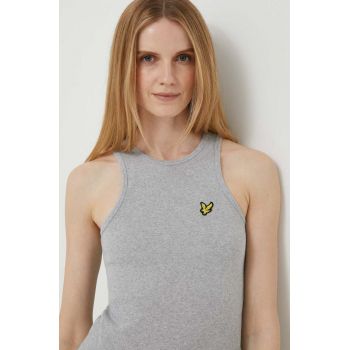 Lyle & Scott top femei, culoarea gri de firma original