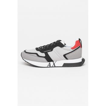 Pantofi sport cu insertii din piele intoarsa