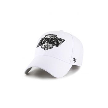 47brand șapcă din amestec de lână NHL Los Angeles Kings Vintage culoarea alb, cu imprimeu