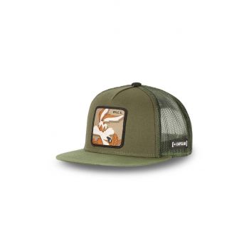 Capslab sapca LOONEY culoarea verde, cu imprimeu