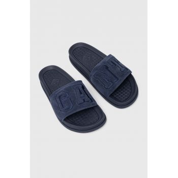 Gant papuci din piele Beachrock barbati, culoarea albastru marin, 26603888.G69