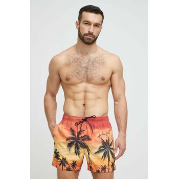 HUGO pantaloni scurti de baie culoarea portocaliu