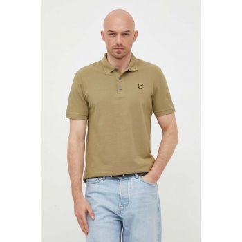 Lyle & Scott polo de bumbac culoarea verde, neted de firma original