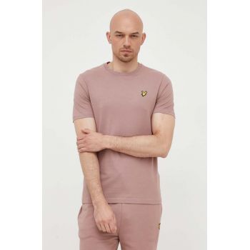 Lyle & Scott tricou din bumbac culoarea roz, neted