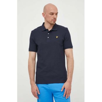 Lyle & Scott tricou polo barbati, culoarea albastru marin, cu imprimeu