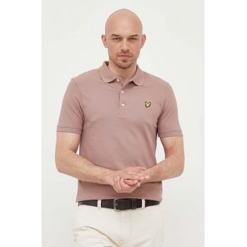 Lyle & Scott tricou polo barbati, culoarea roz, neted