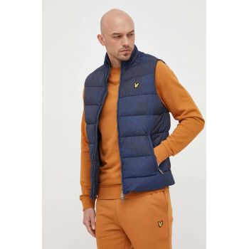 Lyle & Scott vesta barbati, culoarea albastru marin, de iarna