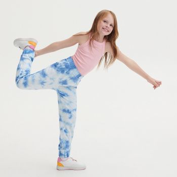 Reserved - Pantaloni jogger din bumbac, cu efect tie-dye - Albastru